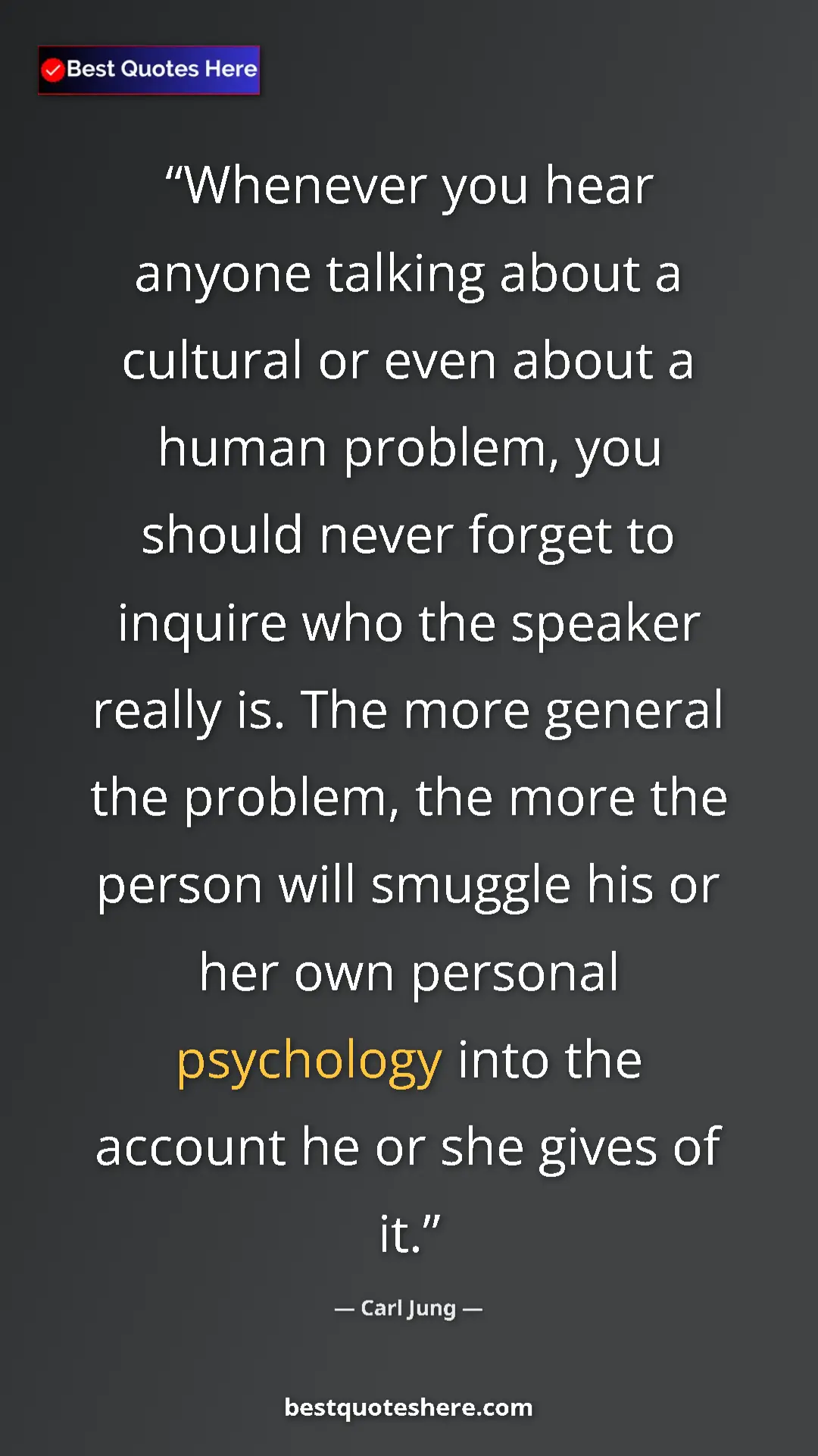 Carl Jung Quote Card: "Whenever you hear anyone talking about a cultural or even..." Pinterest quote poster by Carl Jung: "Whenever you hear anyone talking about a cultural or even..."
