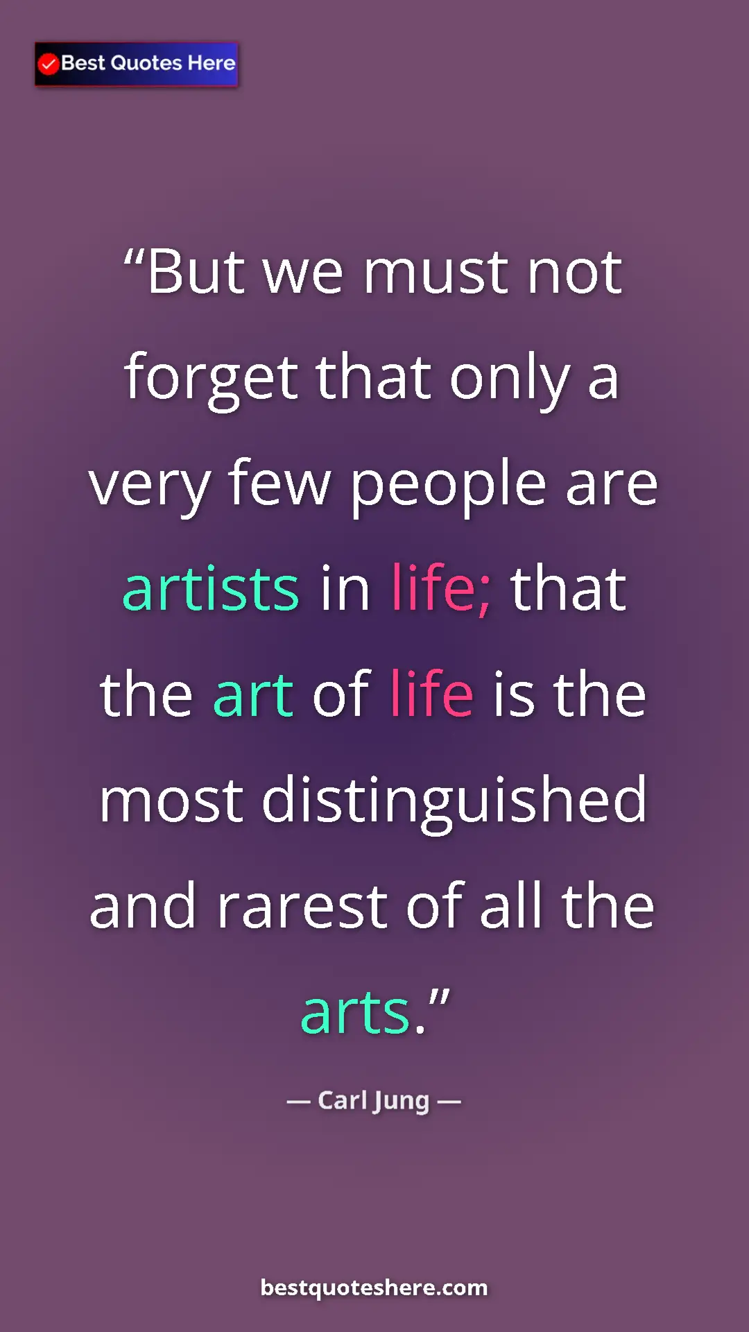 Pinterest quote poster by Carl Jung: "But we must not forget that only a very few people are..."