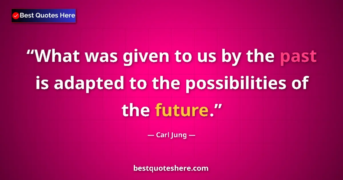 Carl Jung quote: "What was given to us by the past is adapted to the..."