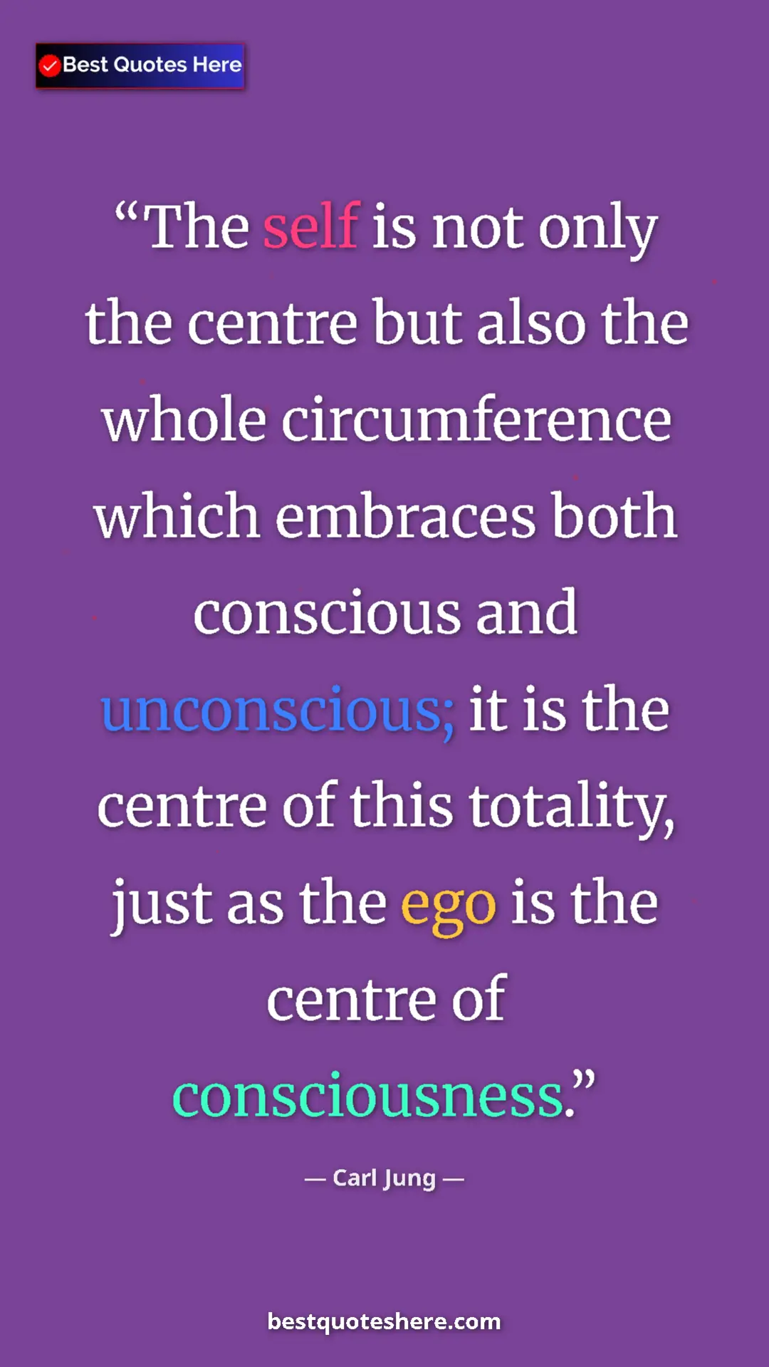 Pinterest quote poster by Carl Jung: "The self is not only the centre but also the whole..."