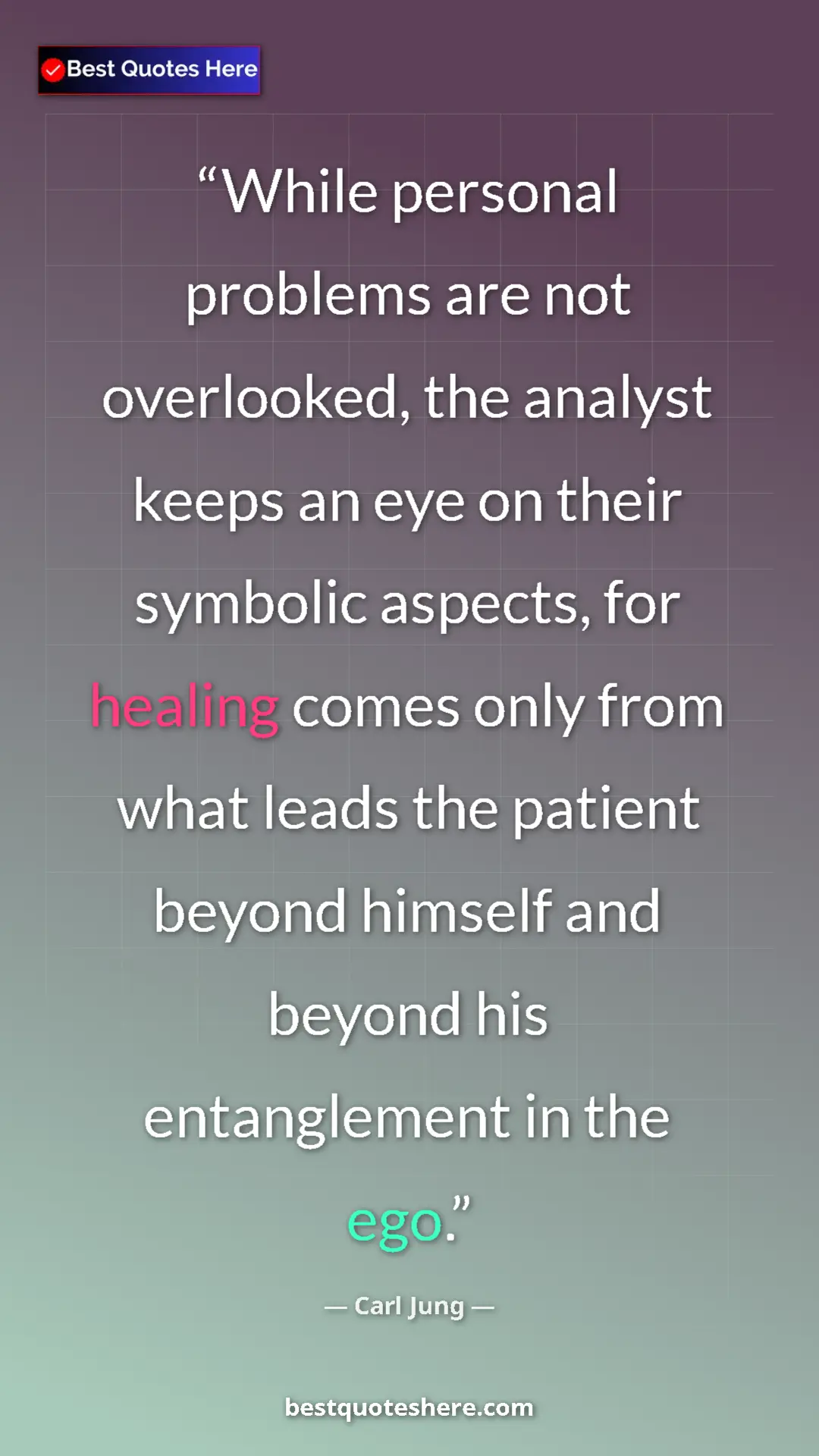 Carl Jung Quote Card: "While personal problems are not overlooked, the analyst..." Pinterest quote poster by Carl Jung: "While personal problems are not overlooked, the analyst..."