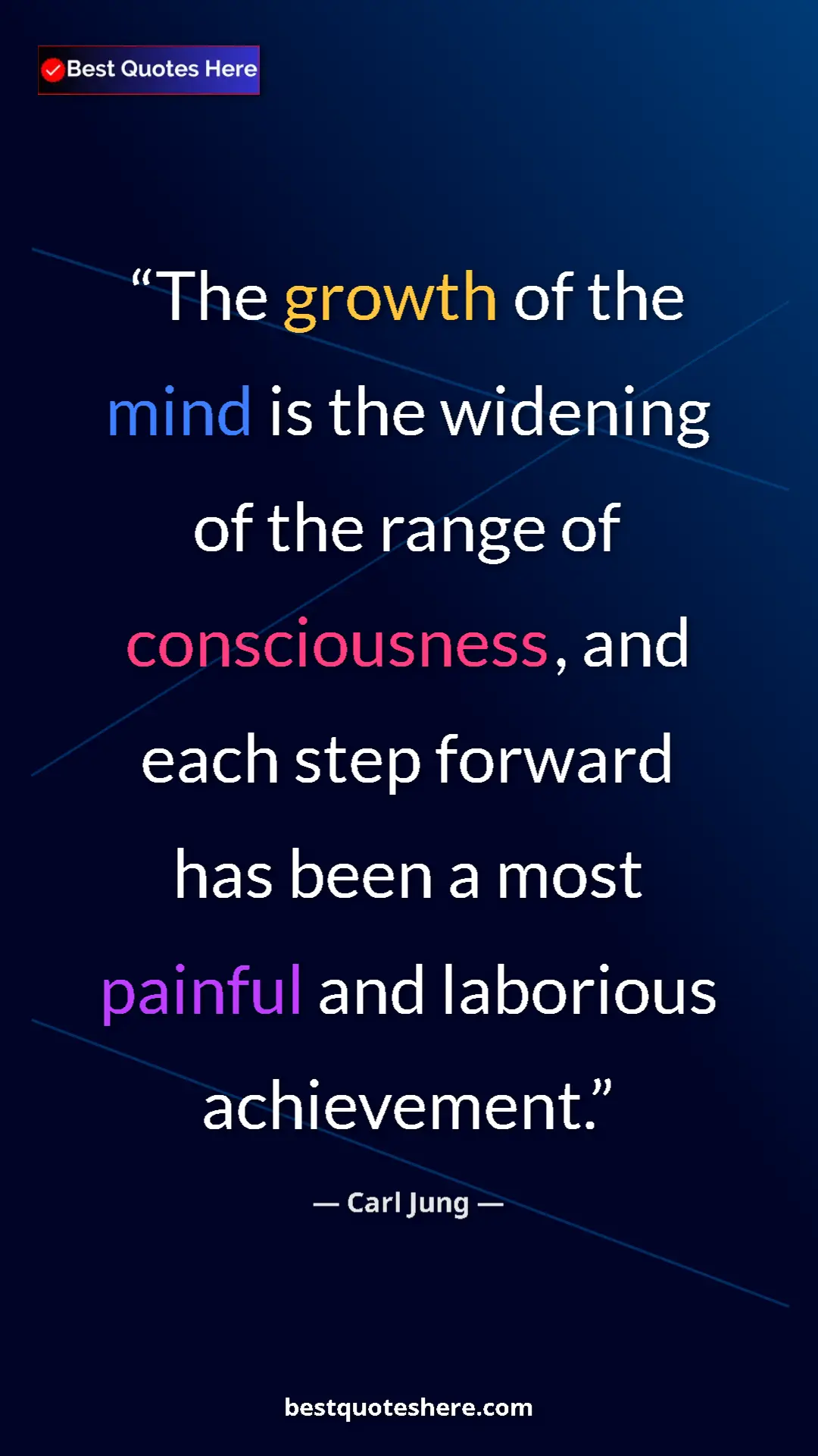 Pinterest quote poster by Carl Jung: "The growth of the mind is the widening of the range of..."