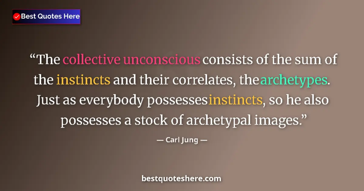 Quote by Carl Jung: The collective unconscious consists of the sum of the instincts and their correlates, the archetypes...