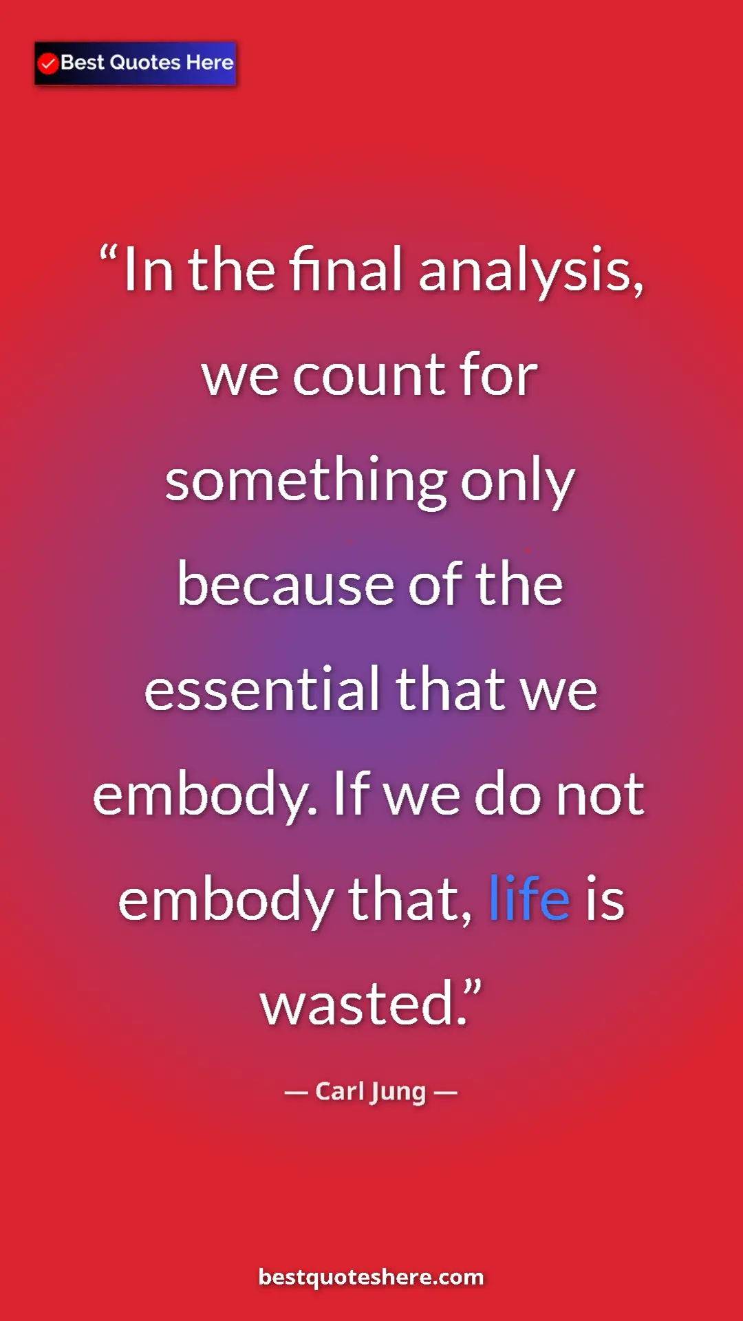Carl Jung Quote Card: "In the final analysis, we count for something only because..." Pinterest quote poster by Carl Jung: "In the final analysis, we count for something only because..."