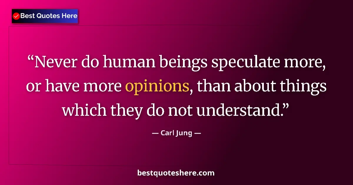 Quote by Carl Jung: Never do human beings speculate more, or have more
