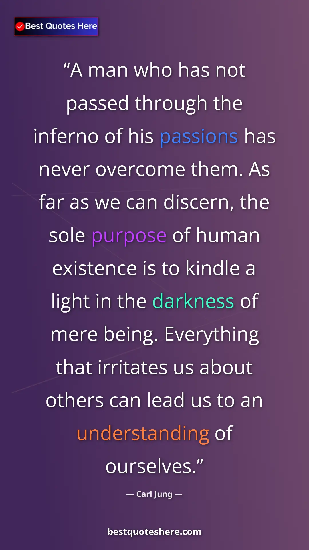 Carl Jung Quote Card: "A man who has not passed through the inferno of his..." Pinterest quote poster by Carl Jung: "A man who has not passed through the inferno of his..."
