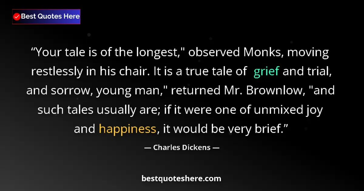 Quote by Charles Dickens: Your tale is of the longest,