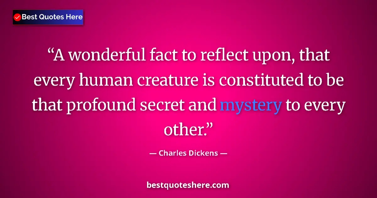 Quote by Charles Dickens: A wonderful fact to reflect upon, that every human