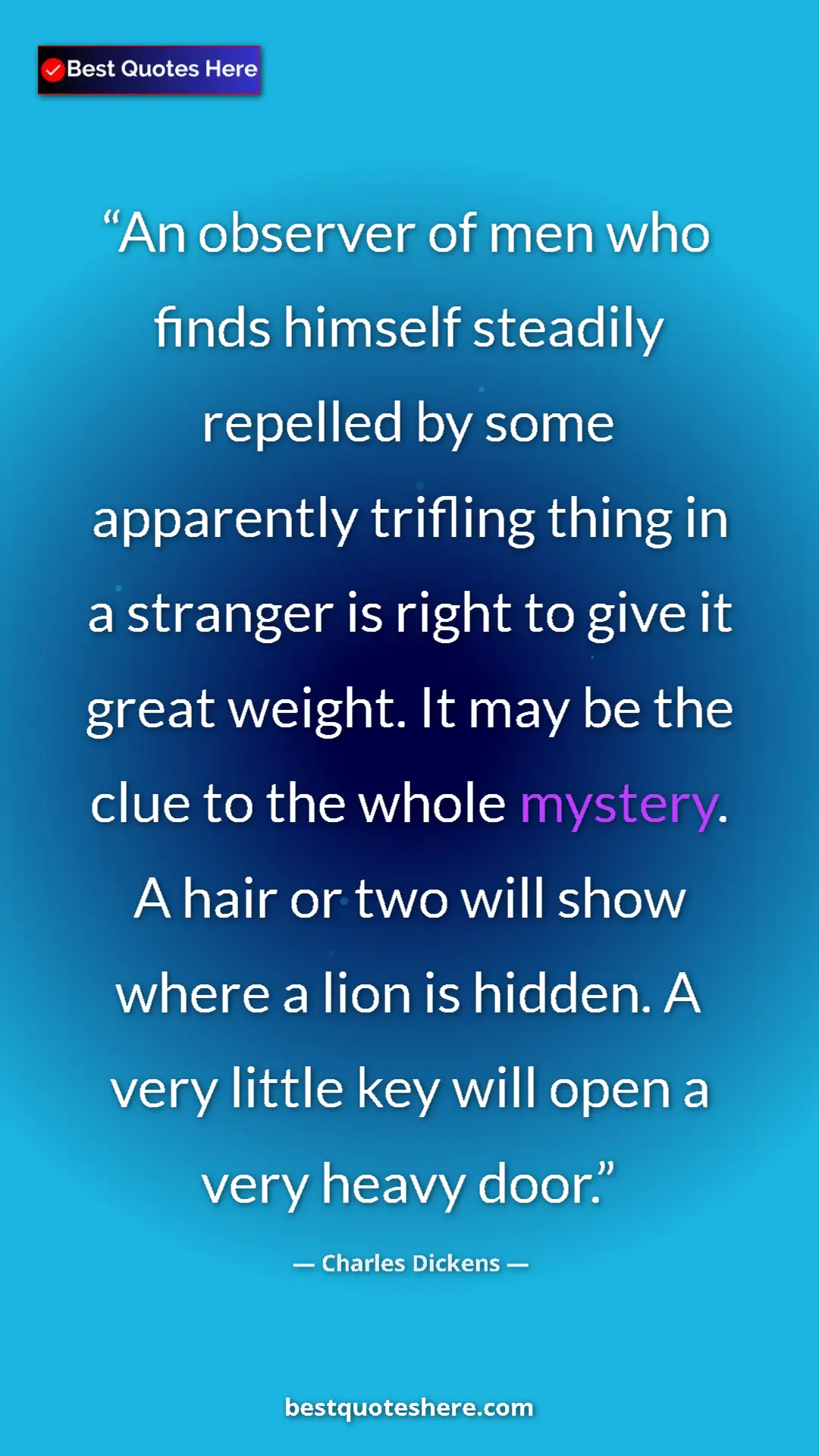 Charles Dickens Quote Card: "An observer of men who finds himself steadily repelled by..." Pinterest quote poster by Charles Dickens: "An observer of men who finds himself steadily repelled by..."