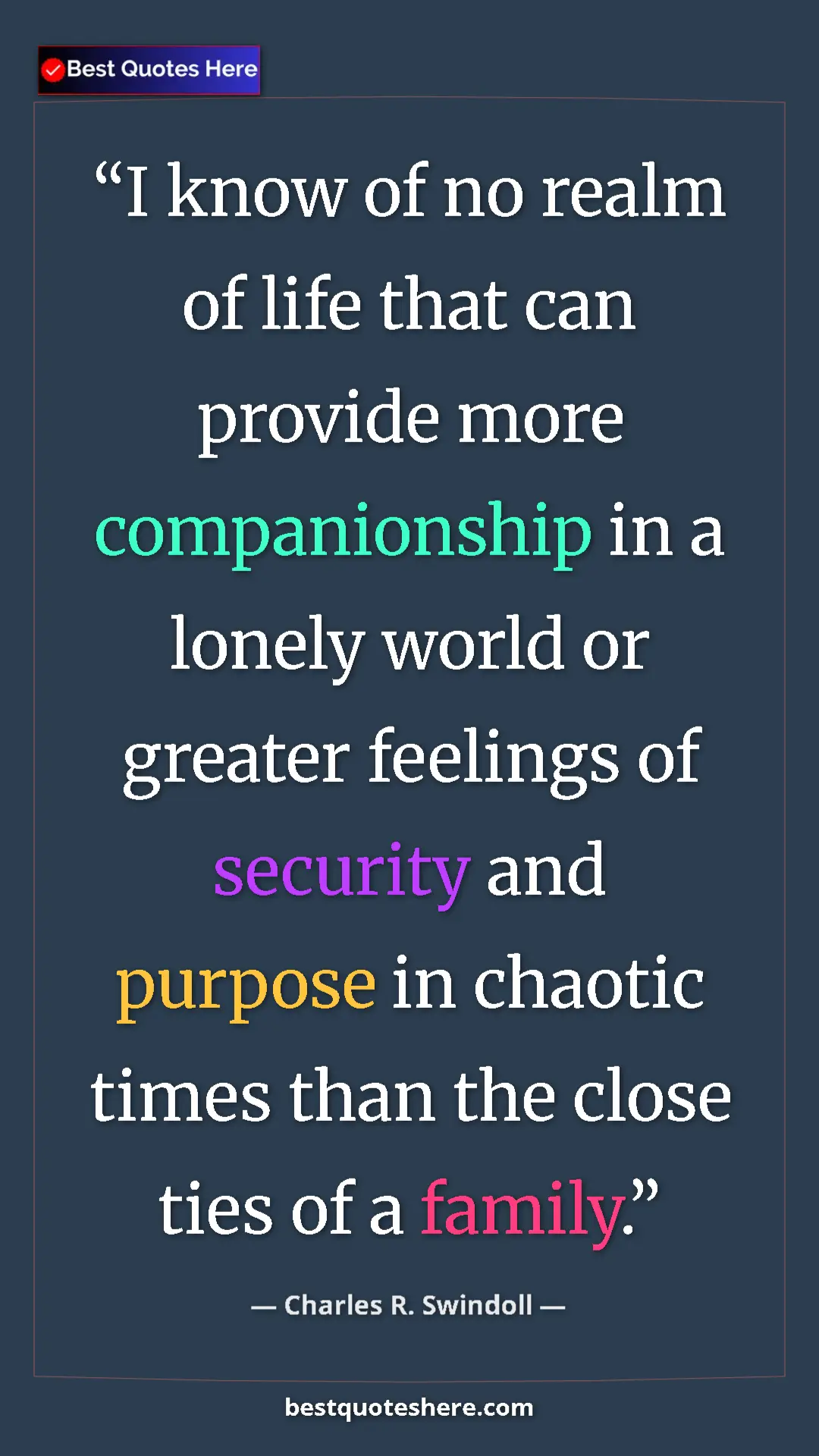 Pinterest quote poster by Charles R. Swindoll: "I know of no realm of life that can provide more..."