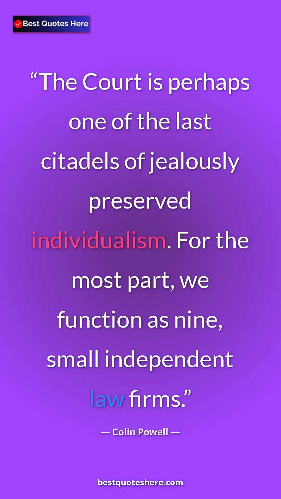 Colin Powell Quote Card: "The Court is perhaps one of the last citadels of jealously..." Pinterest quote poster by Colin Powell: "The Court is perhaps one of the last citadels of jealously..."