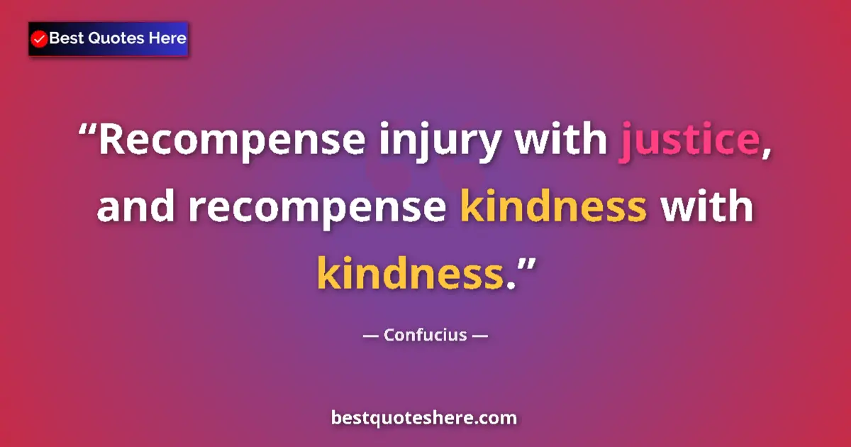 Quote by Confucius: Recompense injury with justice, and recompense kindness with kindness....
