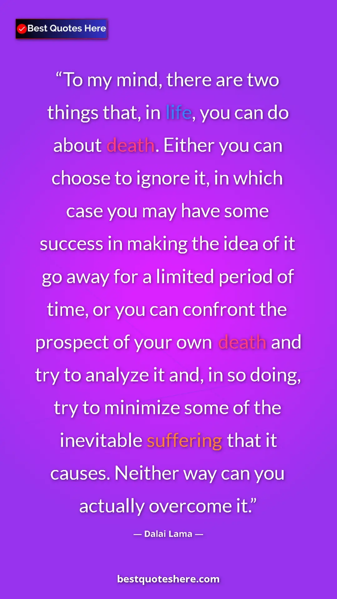 Dalai Lama Quote Card: "To my mind, there are two things that, in life, you can do..." Pinterest quote poster by Dalai Lama: "To my mind, there are two things that, in life, you can do..."