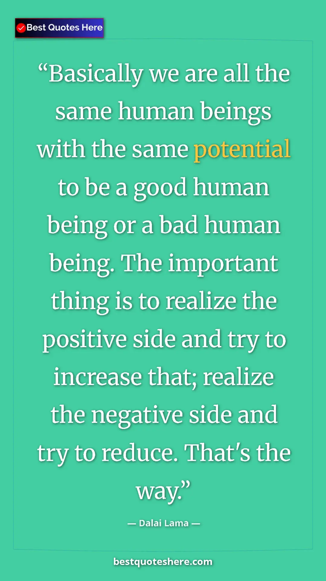 Dalai Lama Quote Card: "Basically we are all the same human beings with the same..." Pinterest quote poster by Dalai Lama: "Basically we are all the same human beings with the same..."