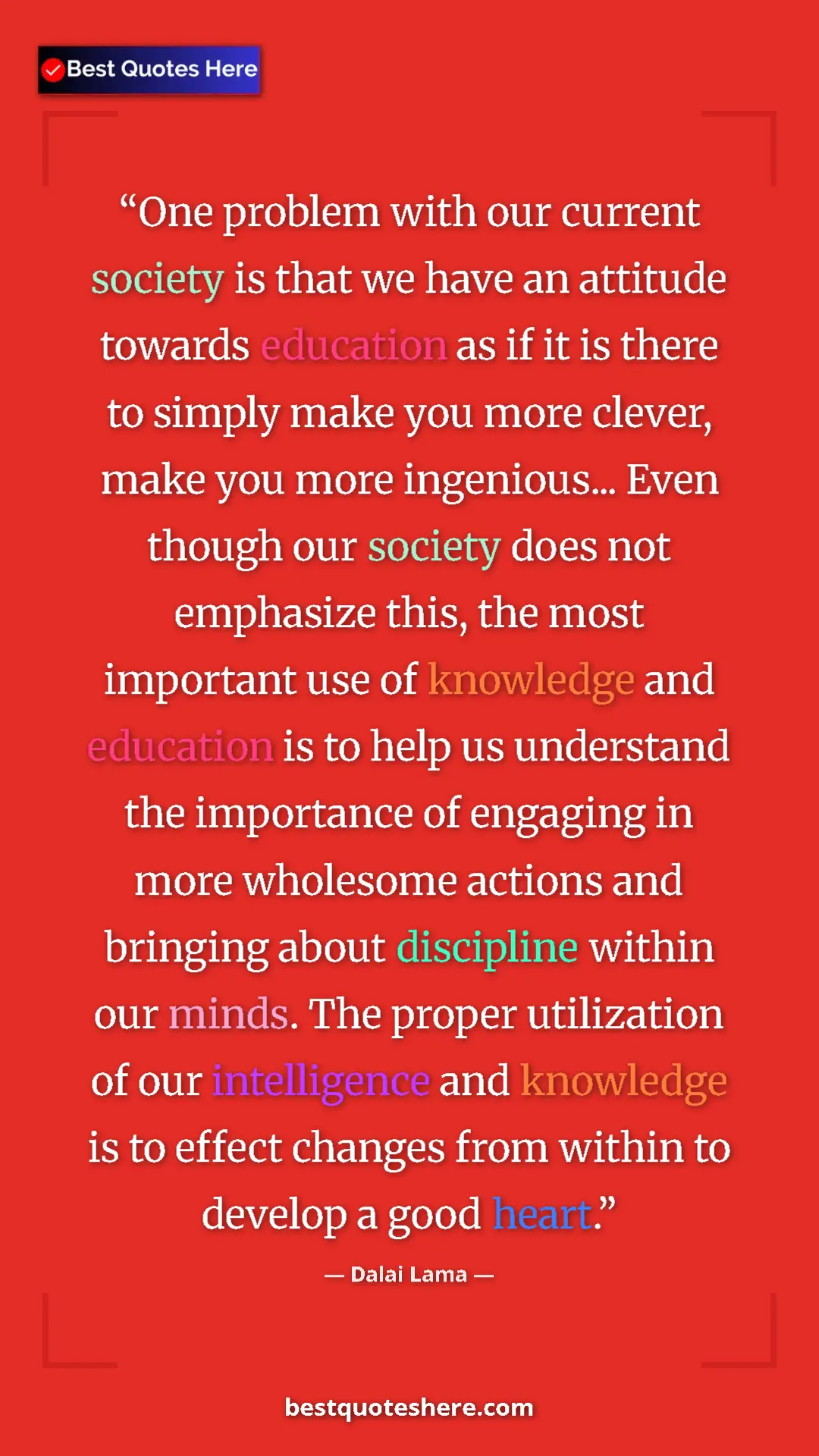 Dalai Lama Quote Card: "One problem with our current society is that we have an..." Pinterest quote poster by Dalai Lama: "One problem with our current society is that we have an..."