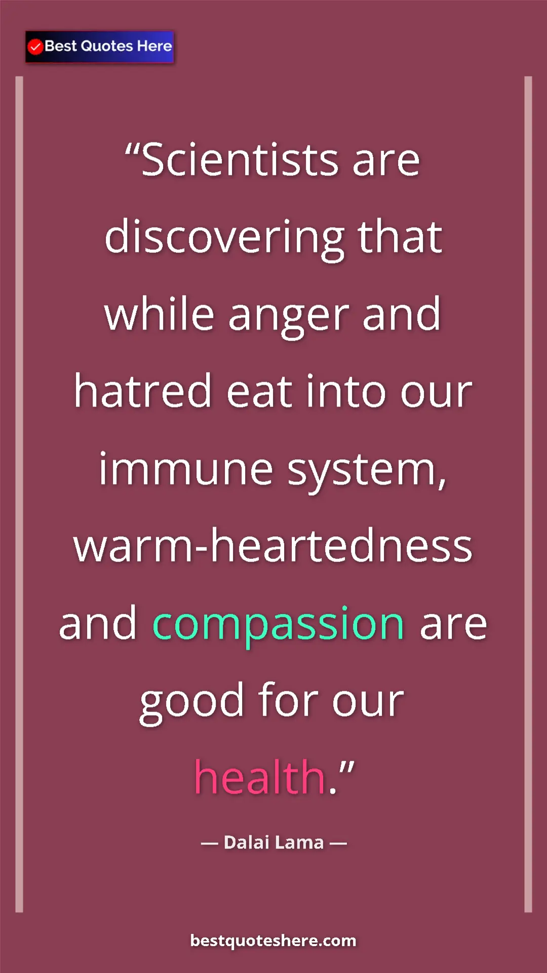Dalai Lama Quote Card: "Scientists are discovering that while anger and hatred eat..." Pinterest quote poster by Dalai Lama: "Scientists are discovering that while anger and hatred eat..."