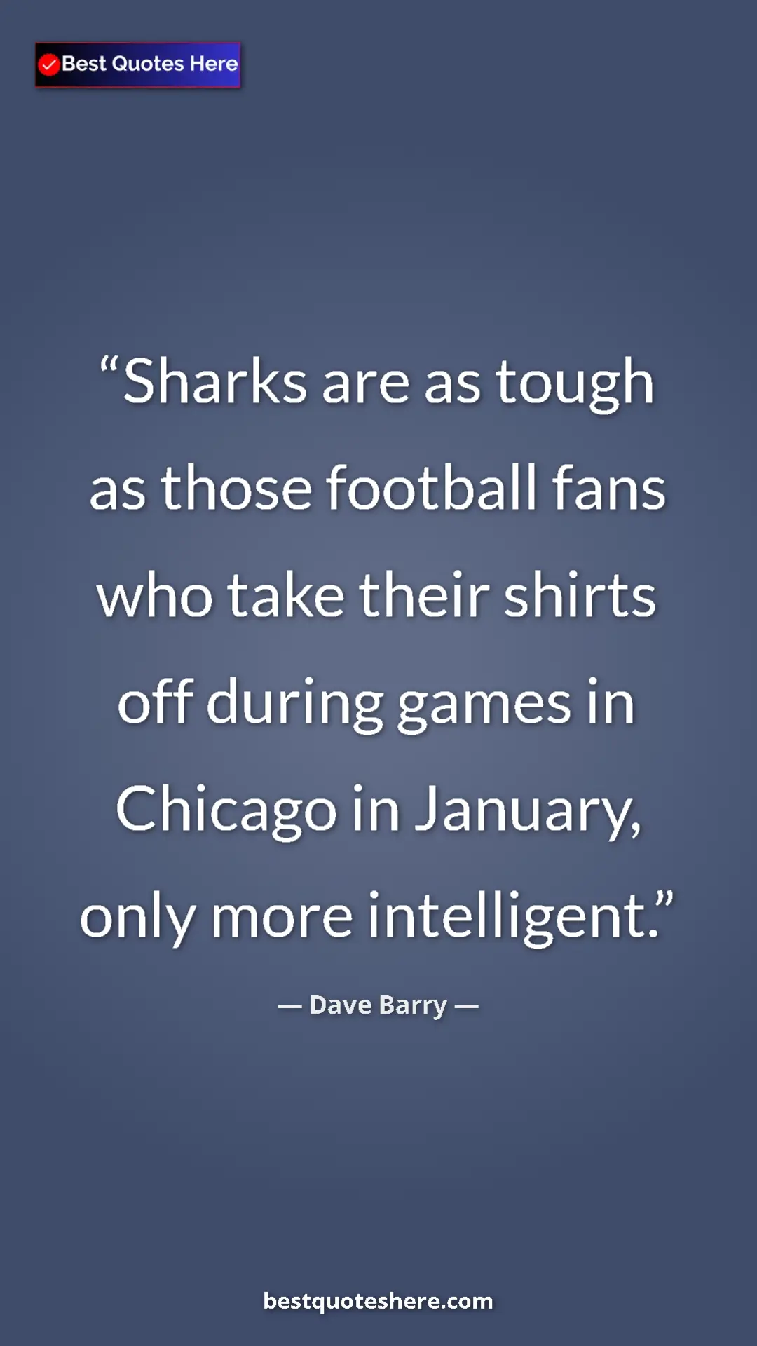 Pinterest quote poster by Dave Barry: "Sharks are as tough as those football fans who take their..."
