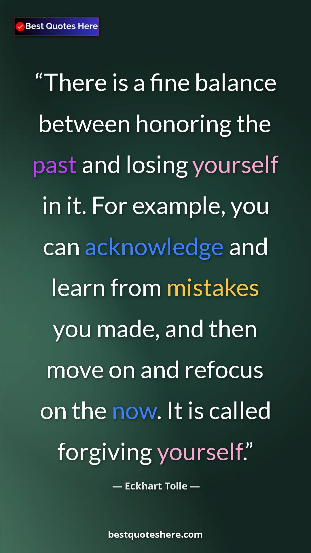 Eckhart Tolle Quote Card: "There is a fine balance between honoring the past and..." Pinterest quote poster by Eckhart Tolle: "There is a fine balance between honoring the past and..."