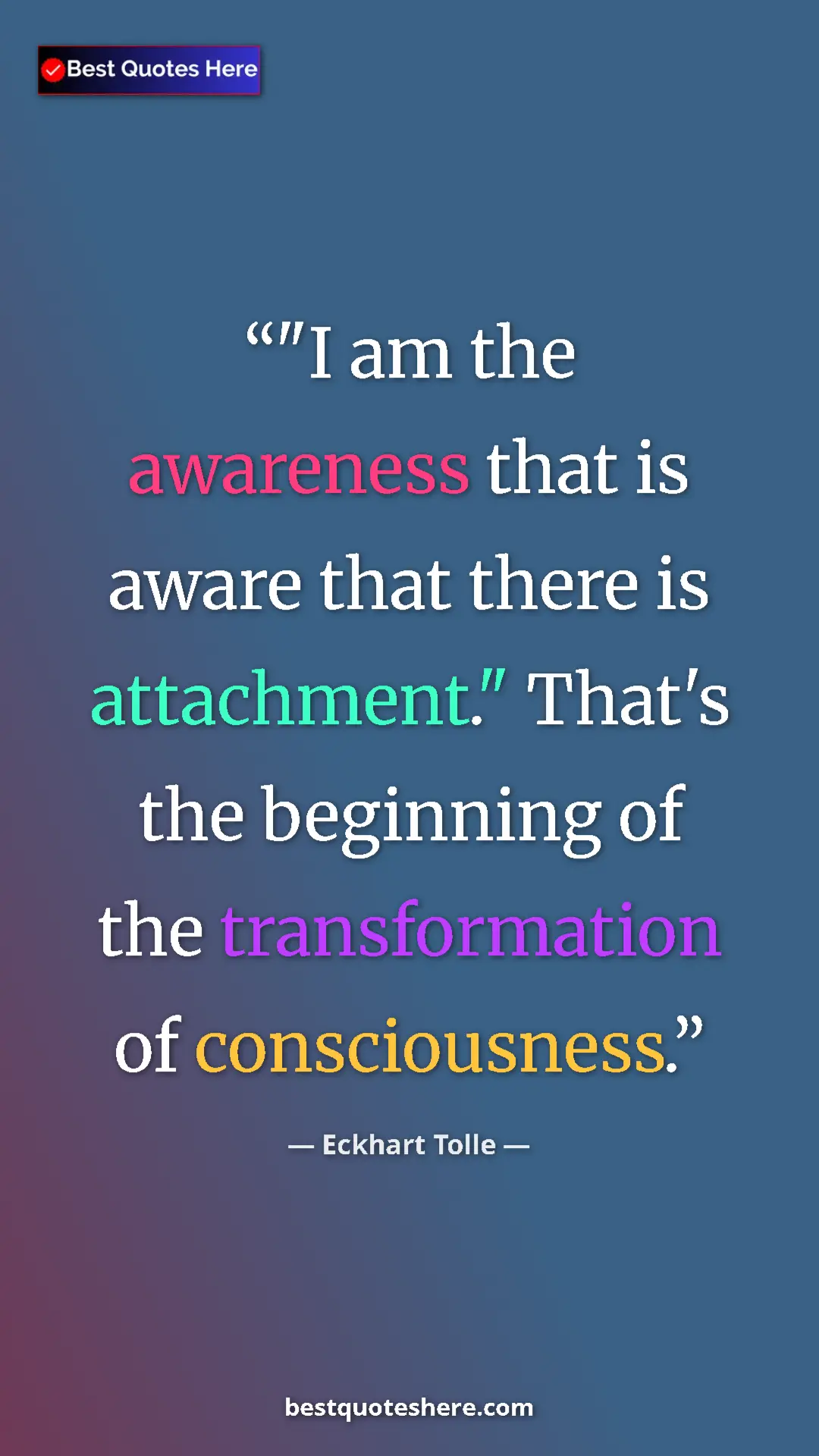 Eckhart Tolle Quote Card: ""I am the awareness that is aware that there is..." Pinterest quote poster by Eckhart Tolle: ""I am the awareness that is aware that there is..."