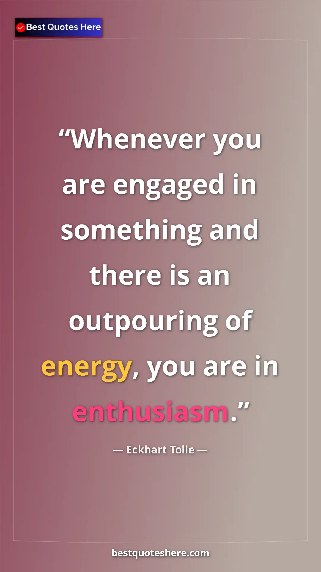 Eckhart Tolle Quote Card: "Whenever you are engaged in something and there is an..." Pinterest quote poster by Eckhart Tolle: "Whenever you are engaged in something and there is an..."
