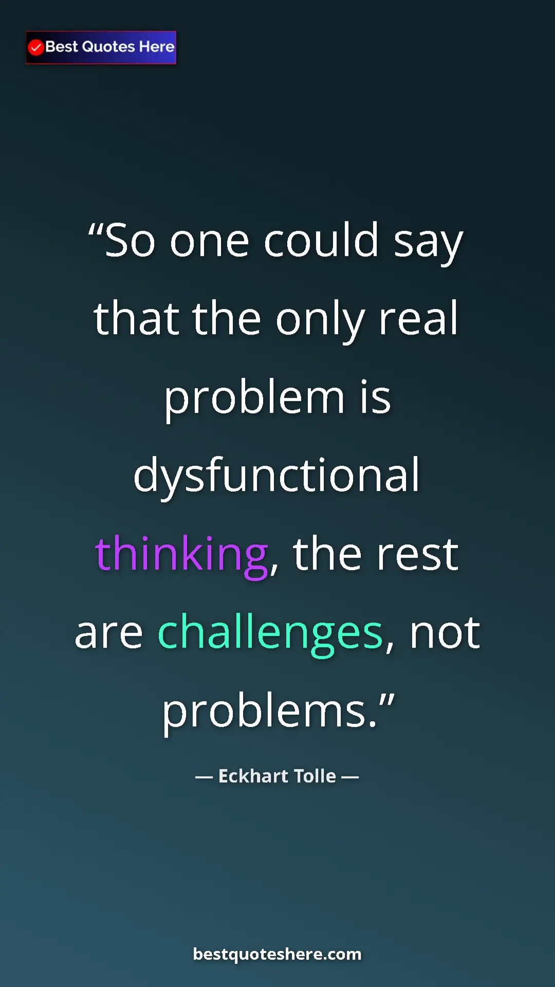 Eckhart Tolle Quote Card: "So one could say that the only real problem is..." Pinterest quote poster by Eckhart Tolle: "So one could say that the only real problem is..."