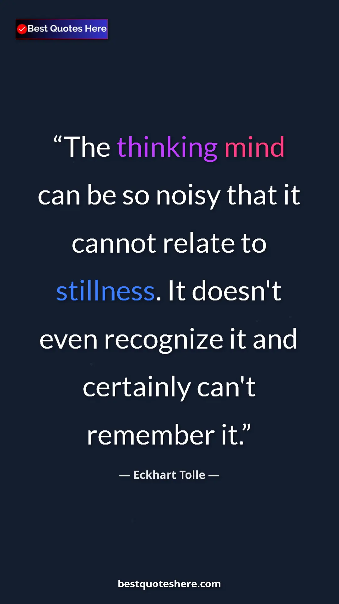 Eckhart Tolle Quote Card: "The thinking mind can be so noisy that it cannot relate to s" Pinterest quote poster by Eckhart Tolle: "The thinking mind can be so noisy that it cannot relate to s"