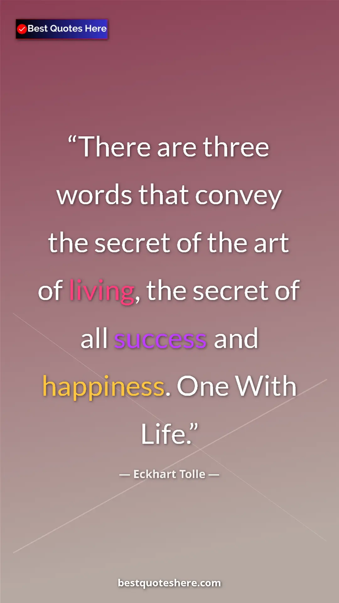 Eckhart Tolle Quote Card: "There are three words that convey the secret of the art of..." Pinterest quote poster by Eckhart Tolle: "There are three words that convey the secret of the art of..."