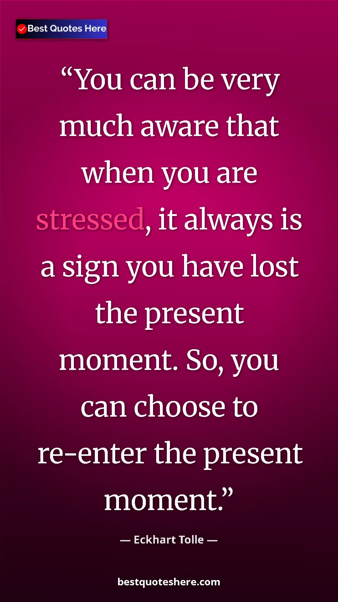 Eckhart Tolle Quote Card: "You can be very much aware that when you are stressed, it..." Pinterest quote poster by Eckhart Tolle: "You can be very much aware that when you are stressed, it..."