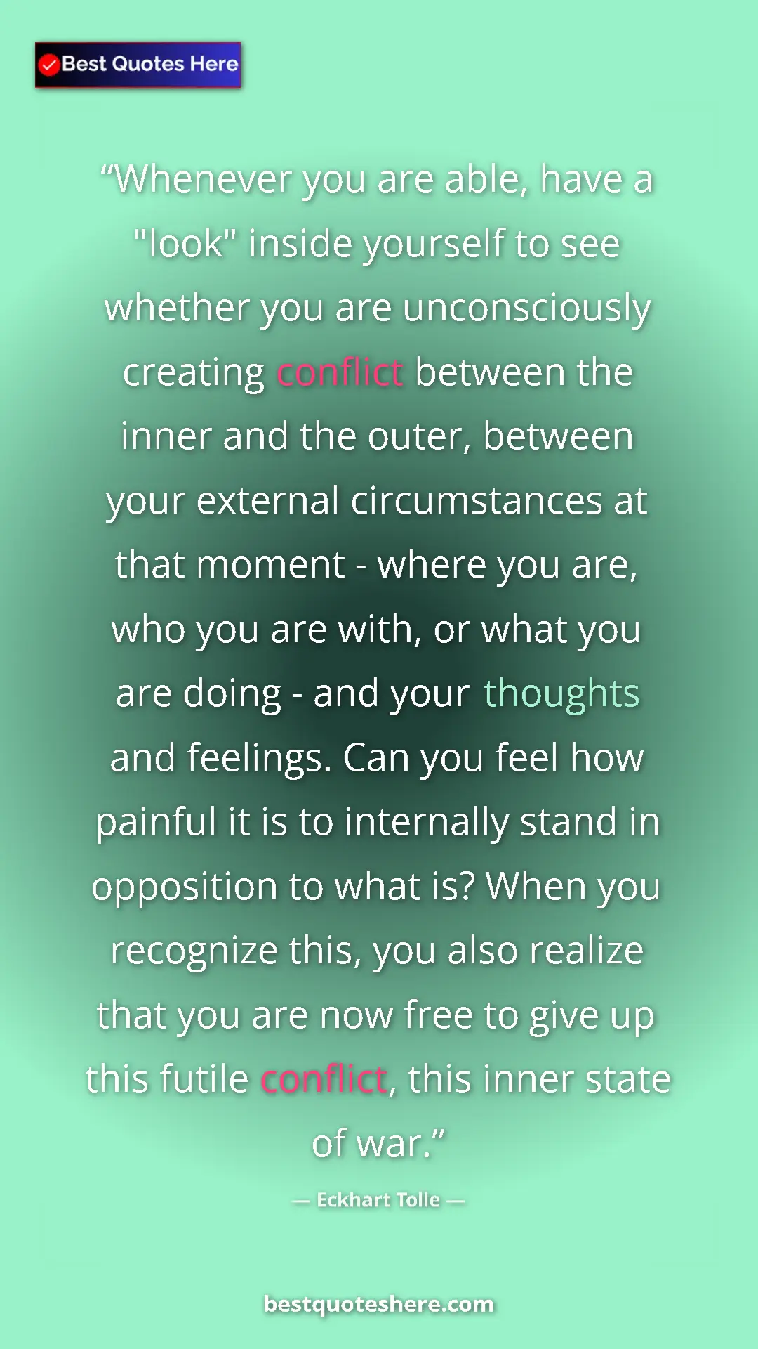 Eckhart Tolle Quote Card: "Whenever you are able, have a "look" inside yourself to see..." Pinterest quote poster by Eckhart Tolle: "Whenever you are able, have a "look" inside yourself to see..."
