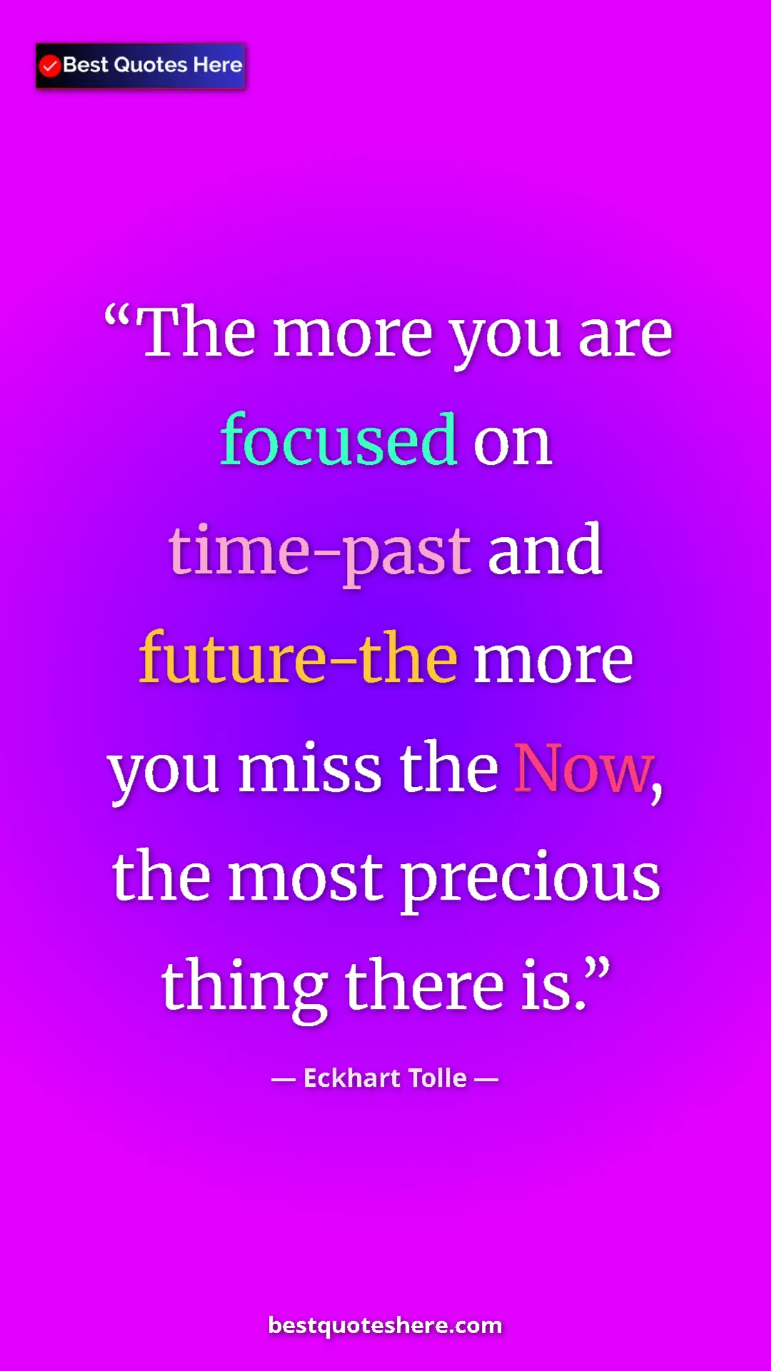 Eckhart Tolle Quote Card: "The more you are focused on time-past and future-the more..." Pinterest quote poster by Eckhart Tolle: "The more you are focused on time-past and future-the more..."