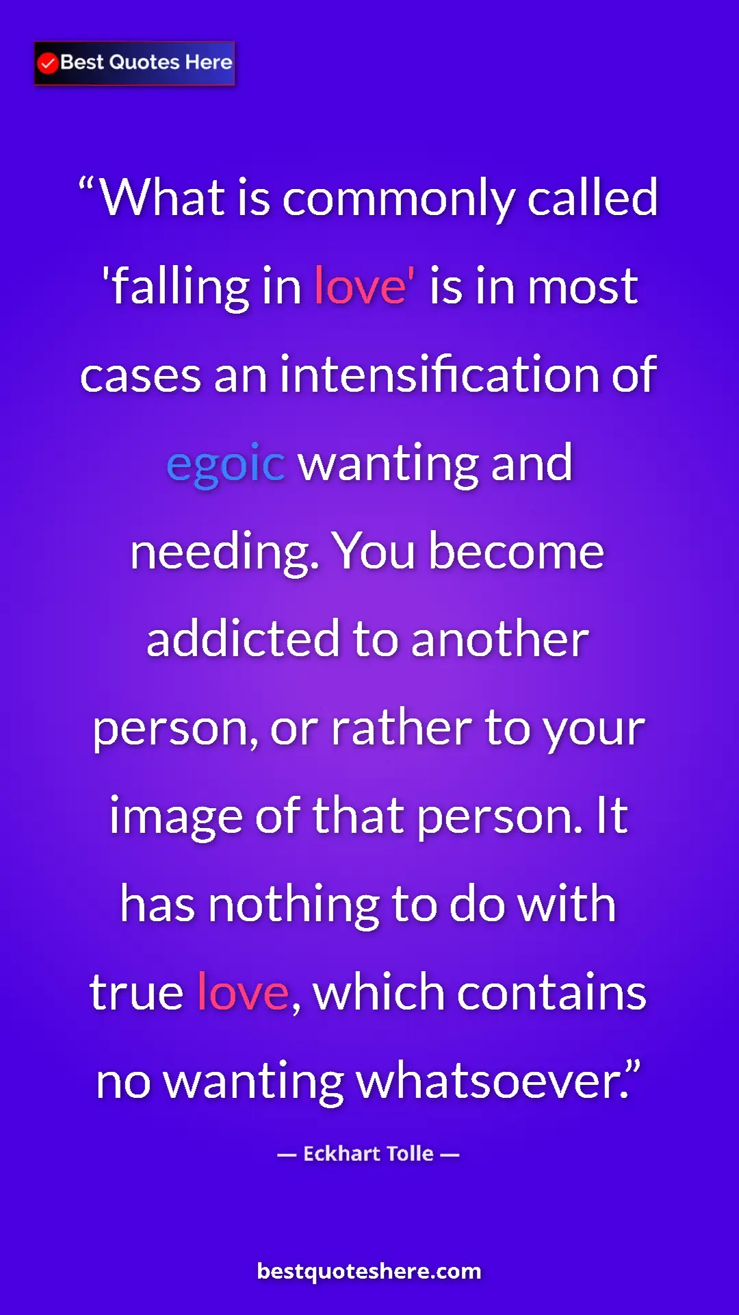 Eckhart Tolle Quote Card: "What is commonly called 'falling in love' is in most cases..." Pinterest quote poster by Eckhart Tolle: "What is commonly called 'falling in love' is in most cases..."