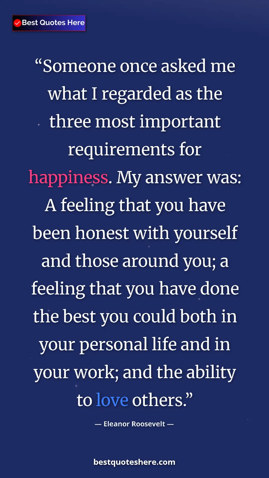 Eleanor Roosevelt Quote Card: "Someone once asked me what I regarded as the three most..." Pinterest quote poster by Eleanor Roosevelt: "Someone once asked me what I regarded as the three most..."