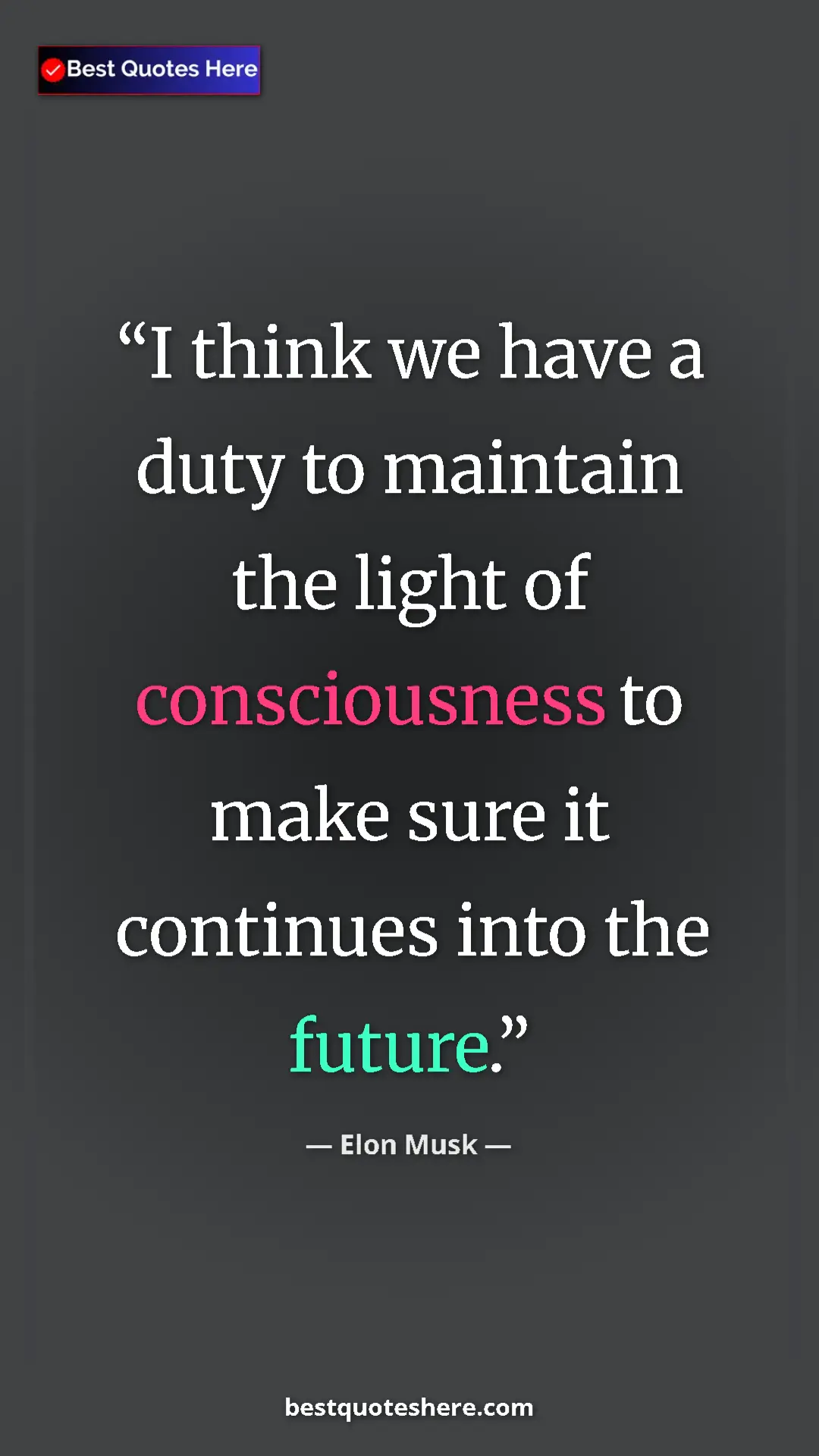Pinterest quote poster by Elon Musk: "I think we have a duty to maintain the light of..."