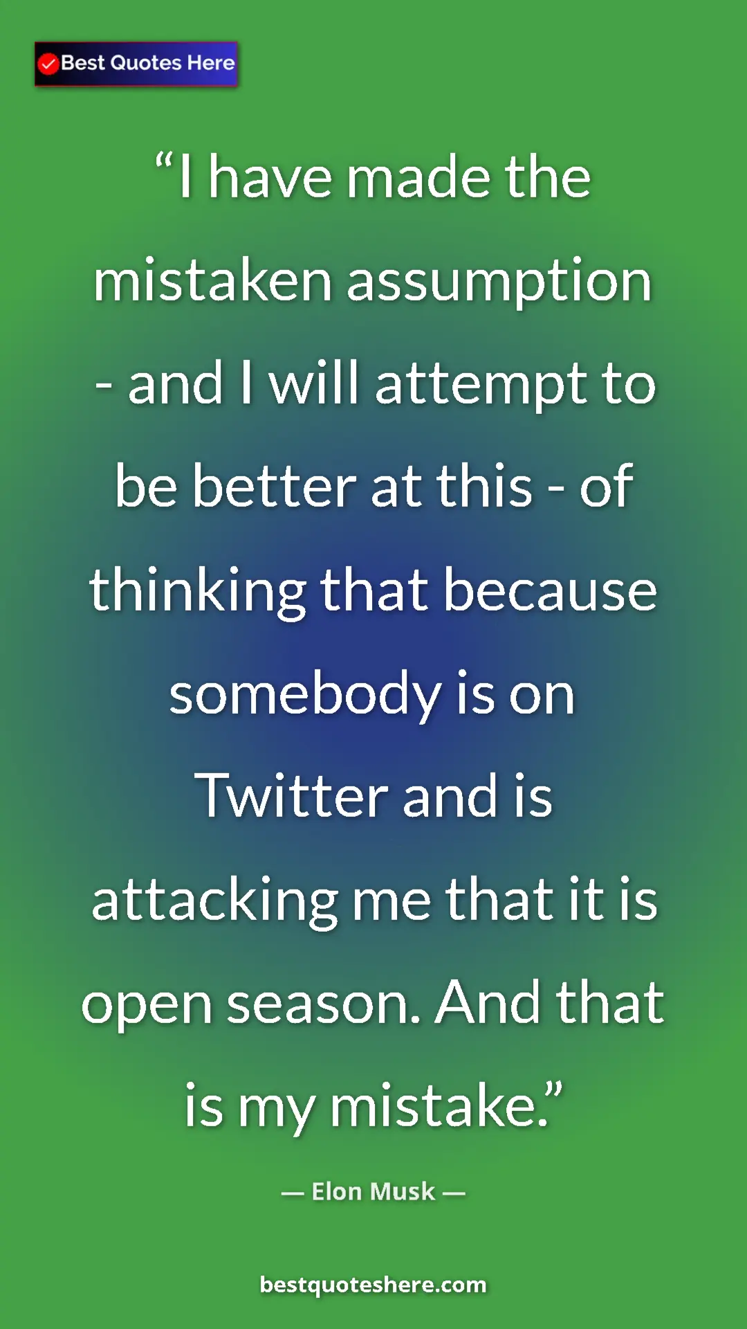 Pinterest quote poster by Elon Musk: "I have made the mistaken assumption - and I will attempt to "