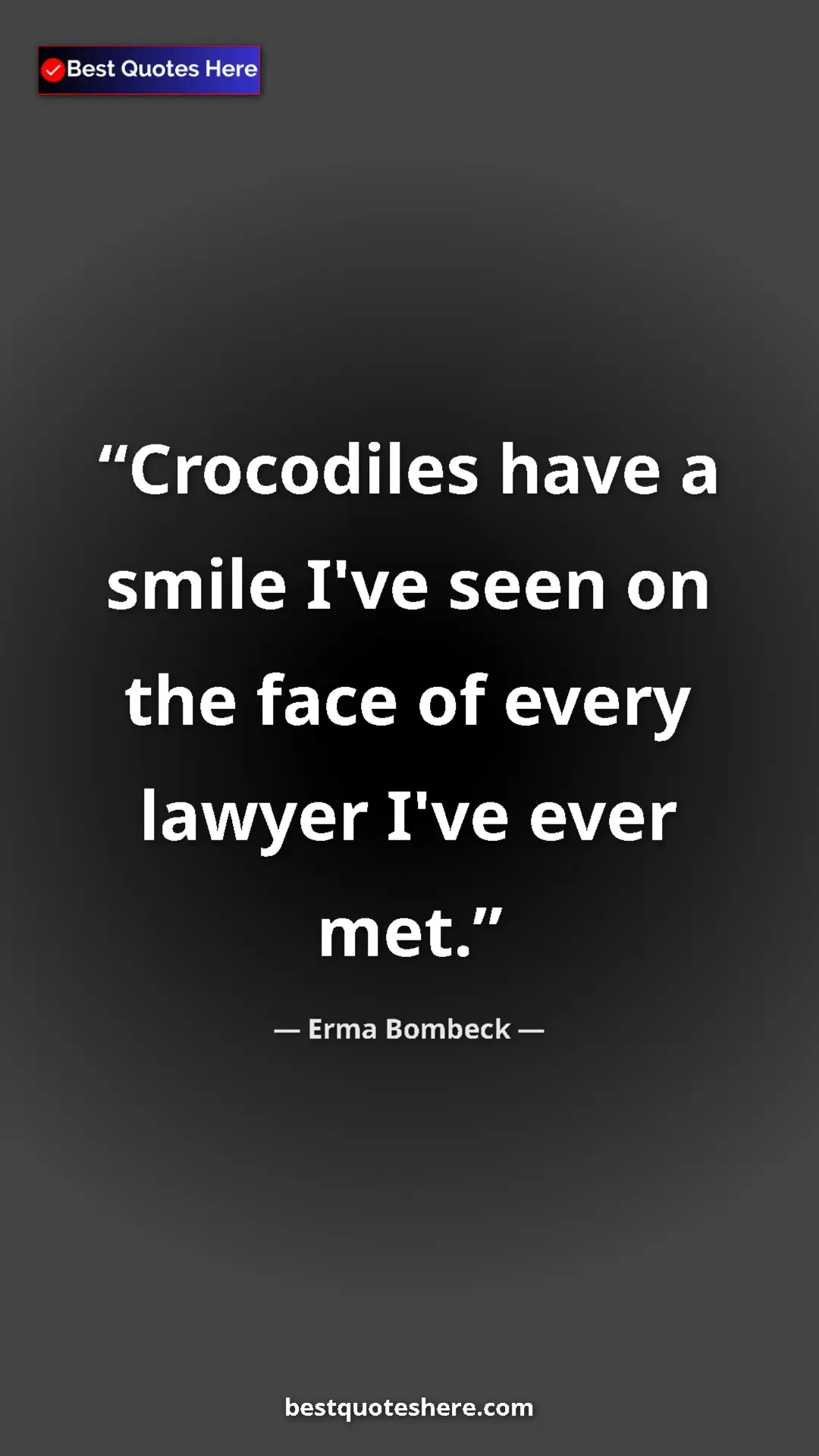 Pinterest quote poster by Erma Bombeck: "Crocodiles have a smile I've seen on the face of every..."