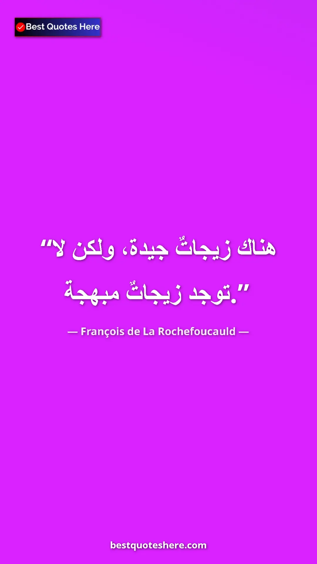 Pinterest quote poster by François de La Rochefoucauld: "There are good marriages, but there are no delightful ones."