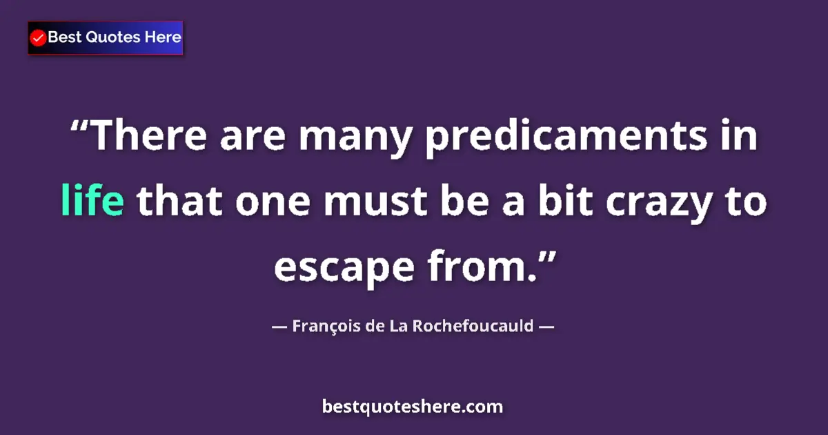 François de La Rochefoucauld quote: "There are many predicaments in life that one must be a bit..."