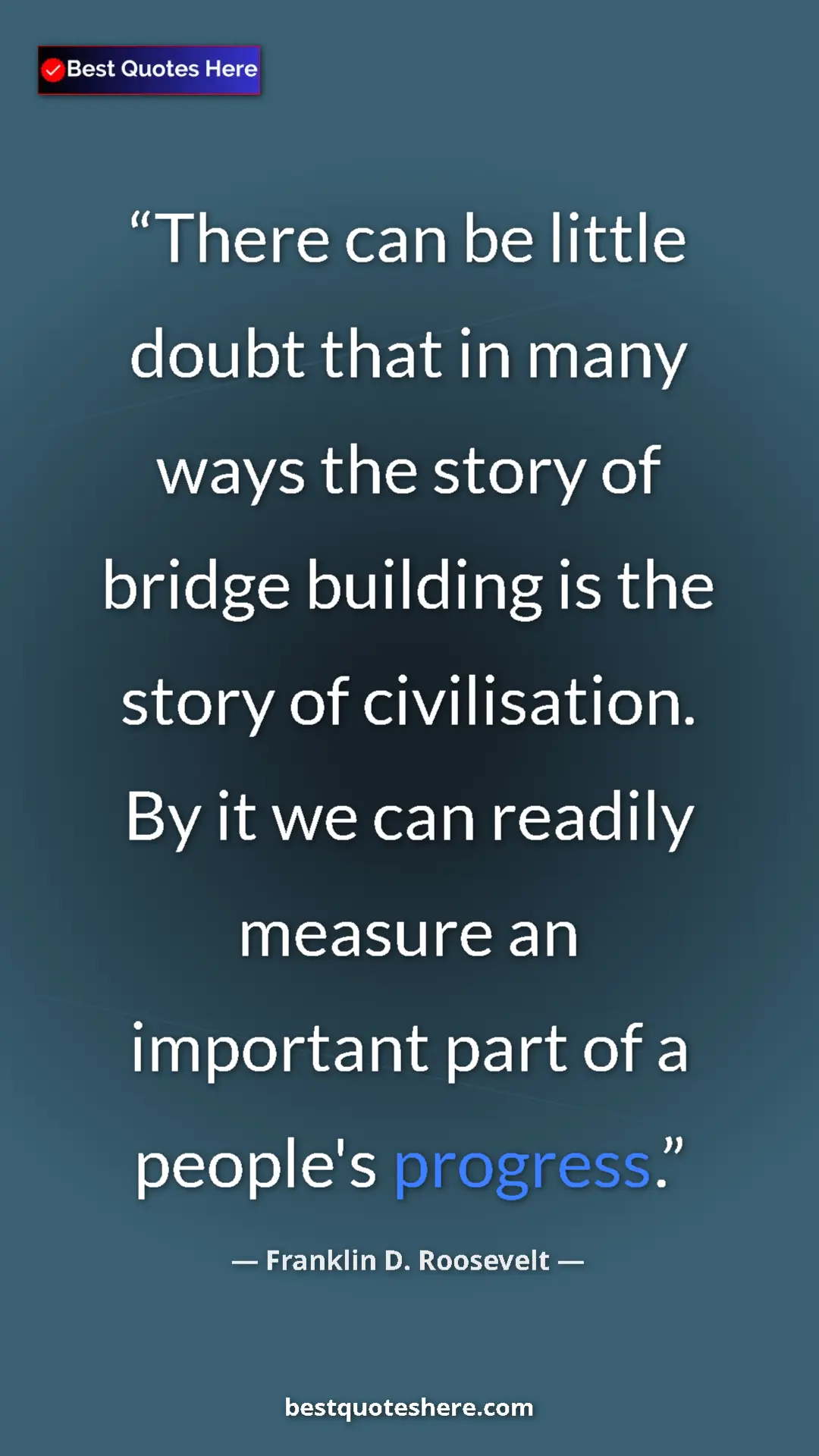 Pinterest quote poster by Franklin D. Roosevelt: "There can be little doubt that in many ways the story of..."