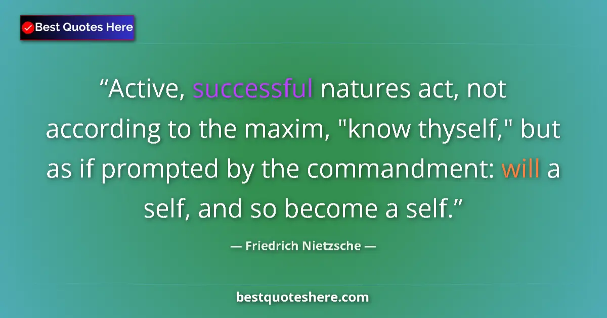 Quote by Friedrich Nietzsche: Active, successful natures act, not according to the maxim, 