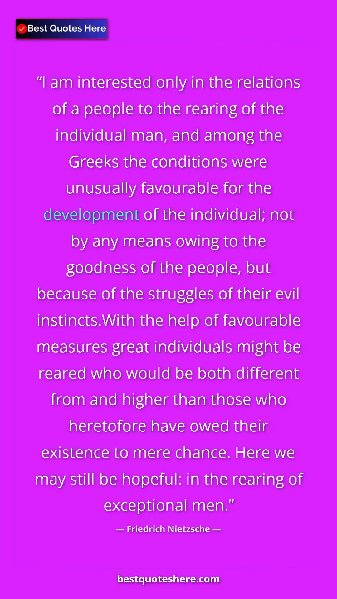 Pinterest quote poster by Friedrich Nietzsche: "I am interested only in the relations of a people to the..."