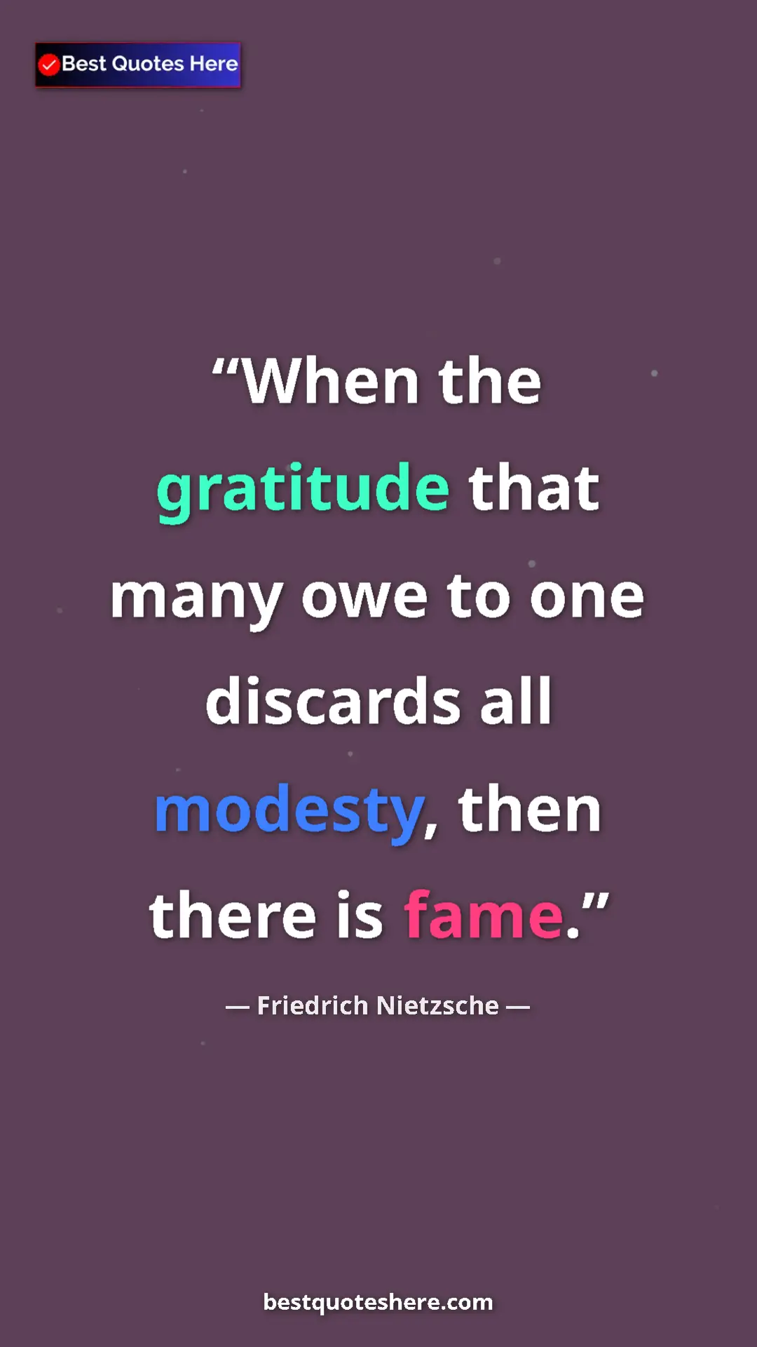 Pinterest quote poster by Friedrich Nietzsche: "When the gratitude that many owe to one discards all..."