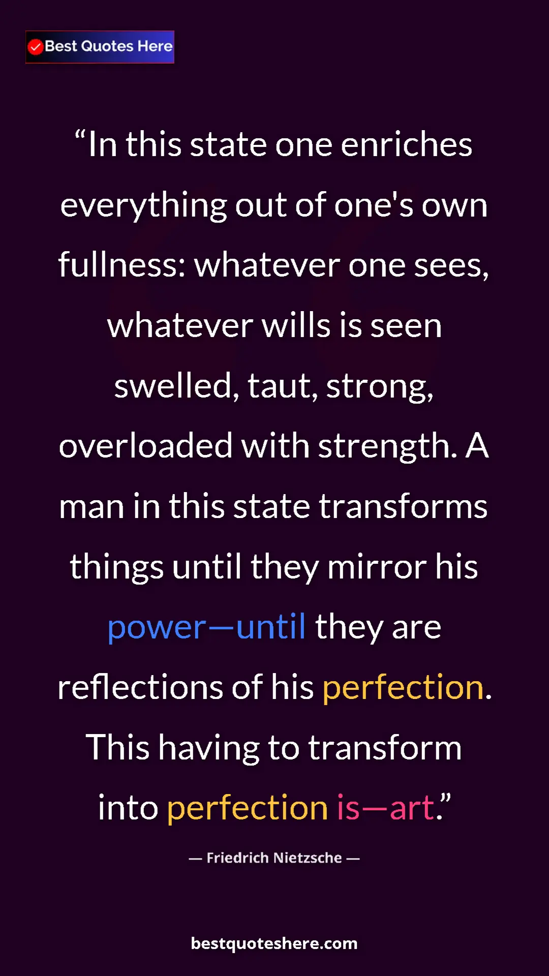 Friedrich Nietzsche Quote Card: "In this state one enriches everything out of one's own..." Pinterest quote poster by Friedrich Nietzsche: "In this state one enriches everything out of one's own..."