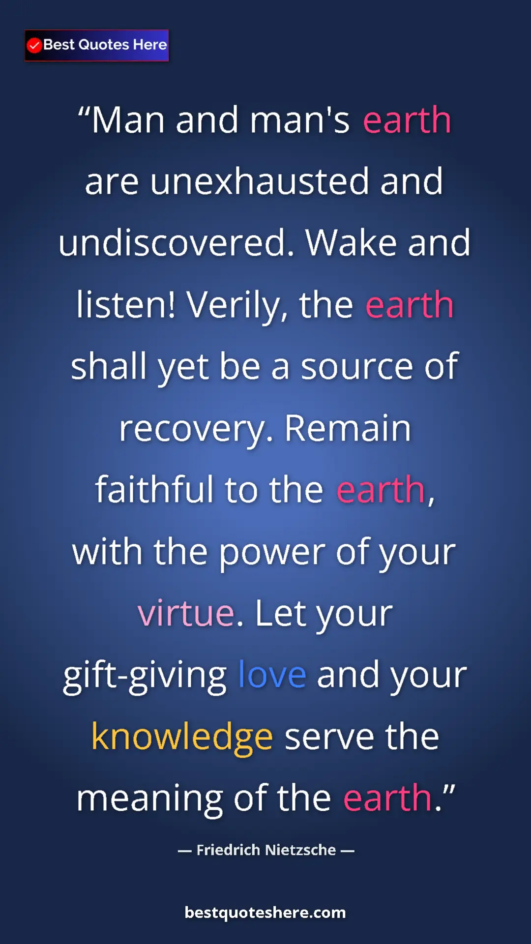 Friedrich Nietzsche Quote Card: "Man and man's earth are unexhausted and undiscovered. Wake..." Pinterest quote poster by Friedrich Nietzsche: "Man and man's earth are unexhausted and undiscovered. Wake..."