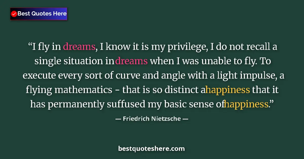 Friedrich Nietzsche Quote: "I fly in dreams, I know it is my privilege, I do not recall..." Friedrich Nietzsche quote: "I fly in dreams, I know it is my privilege, I do not recall..."