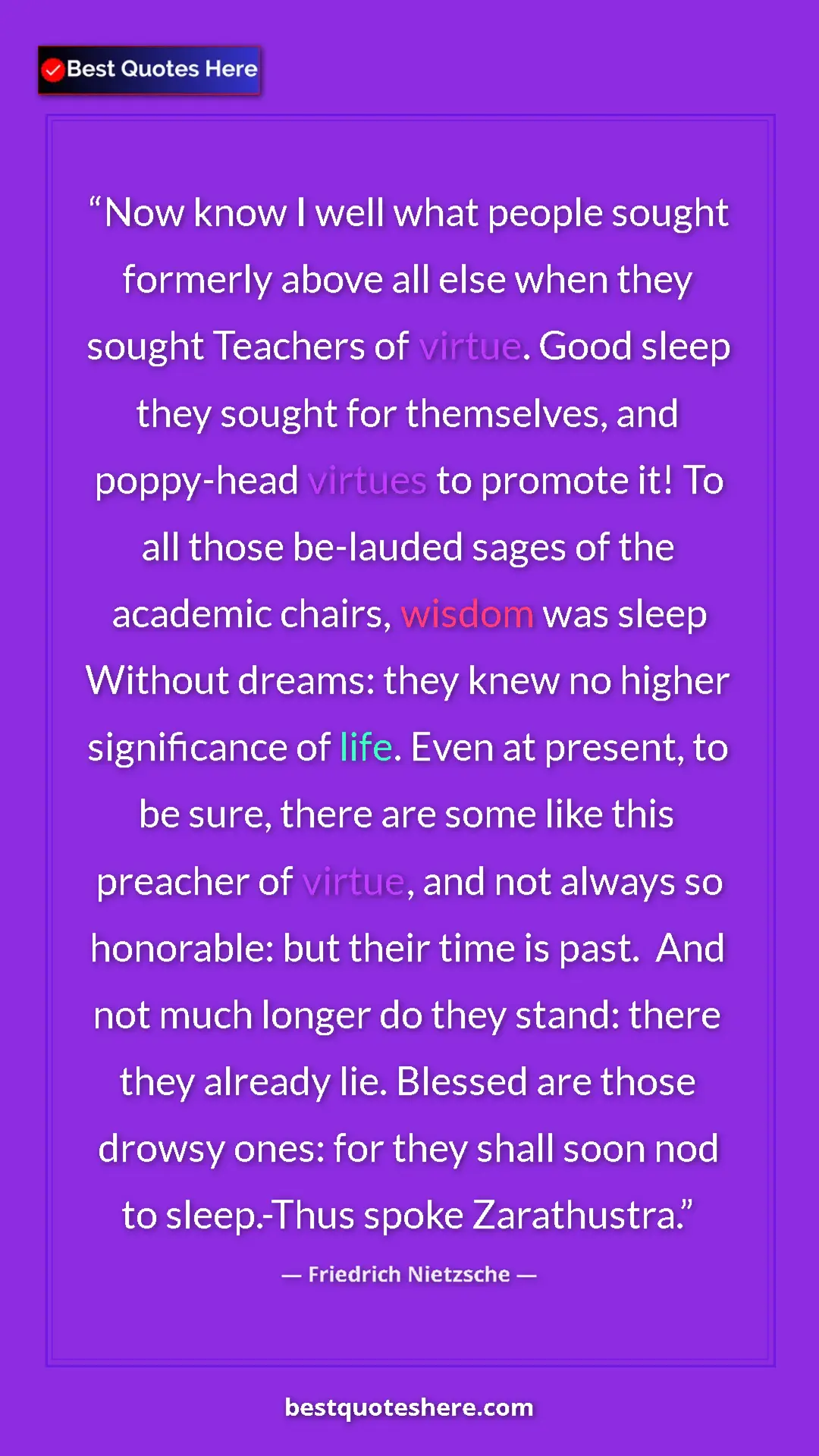 Pinterest quote poster by Friedrich Nietzsche: "Now know I well what people sought formerly above all else..."