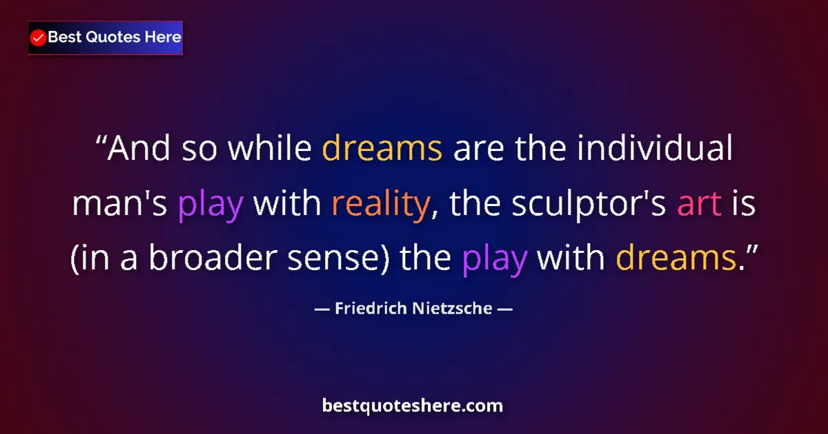 Quote by Friedrich Nietzsche: And so while dreams are the individual man's play