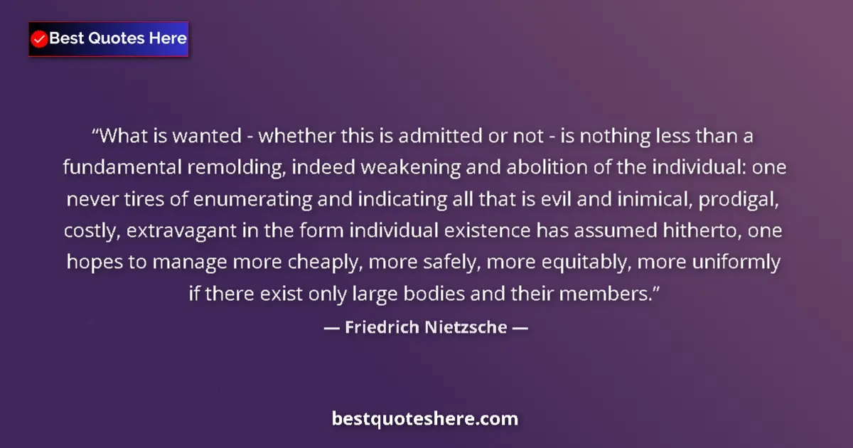 Quote by Friedrich Nietzsche: What is wanted - whether this is admitted or not - is nothing less than a fundamental remolding, ind...