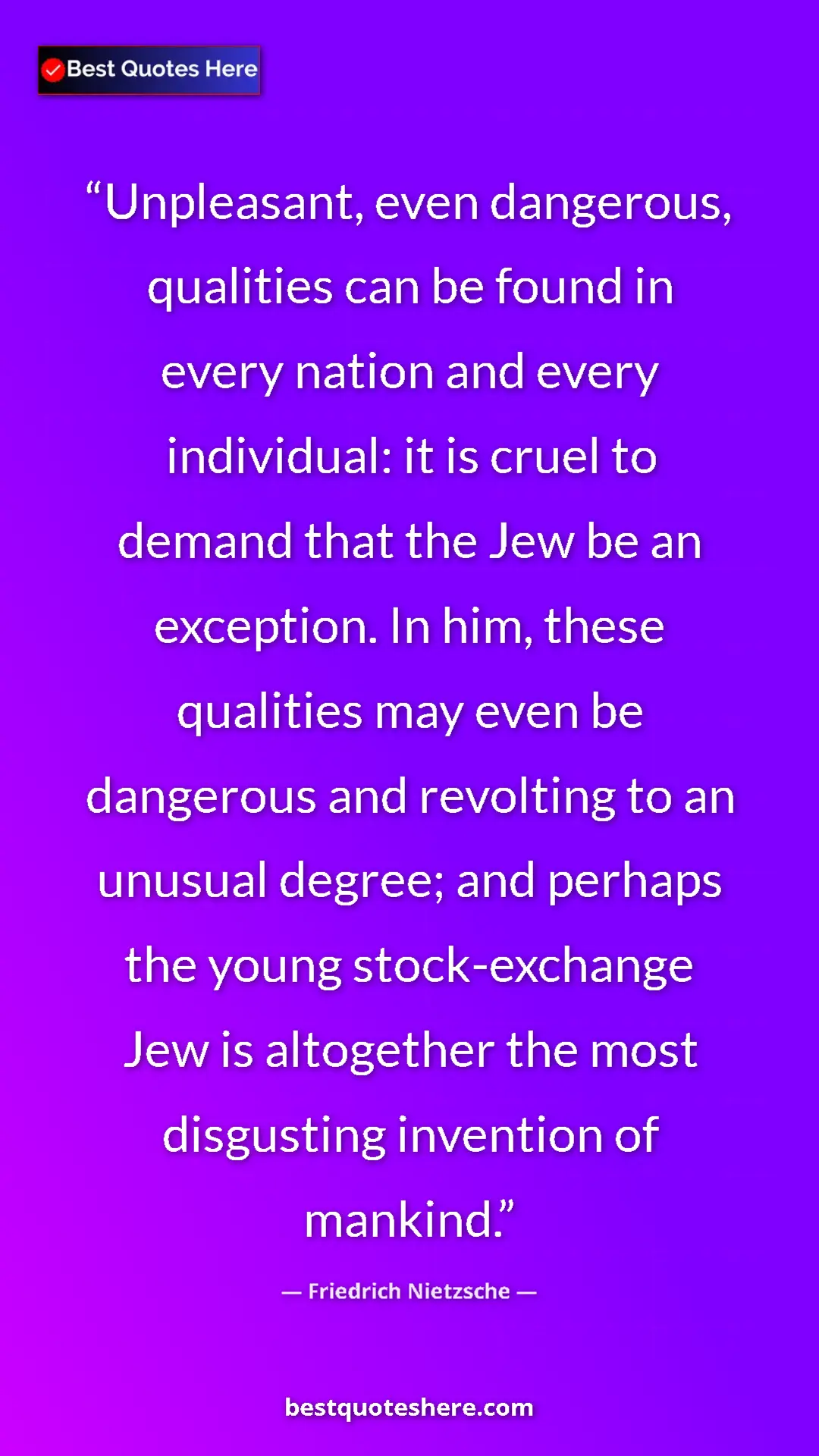 Friedrich Nietzsche Quote Card: "Unpleasant, even dangerous, qualities can be found in every..." Pinterest quote poster by Friedrich Nietzsche: "Unpleasant, even dangerous, qualities can be found in every..."