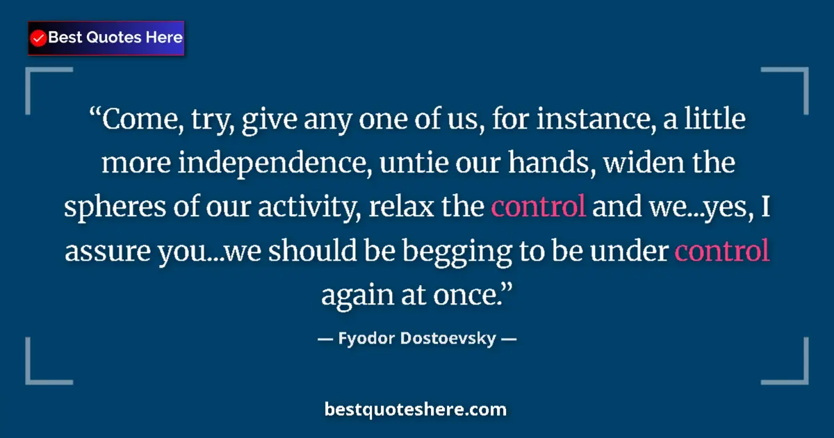 Quote by Fyodor Dostoevsky: Come, try, give any one of us, for instance, a lit