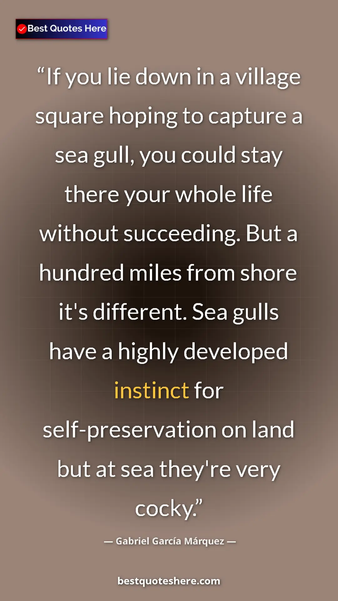 Gabriel García Márquez Quote Card: "If you lie down in a village square hoping to capture a sea..." Pinterest quote poster by Gabriel García Márquez: "If you lie down in a village square hoping to capture a sea..."